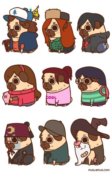 Puglie Мопс Стикеры
