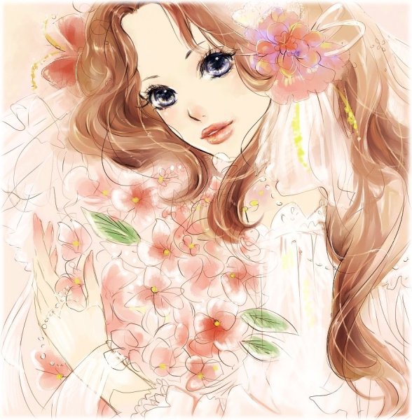 Нарисованные девушки в цвете