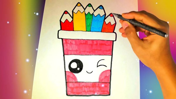 Милые рисунки для срисовки стаканчики