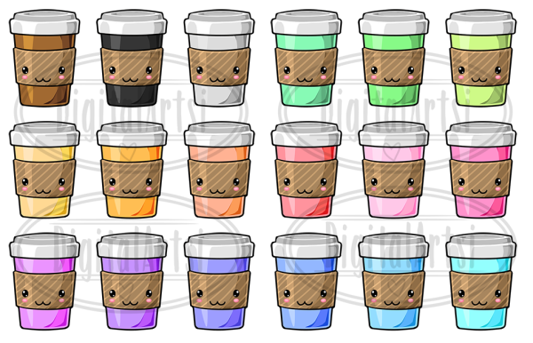 Кавайный стакан кофе