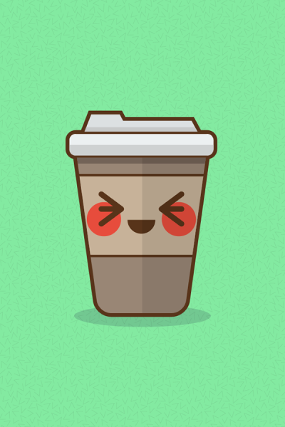 Стакан кофе с глазками