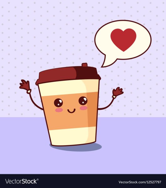 Кавайный стакан кофе