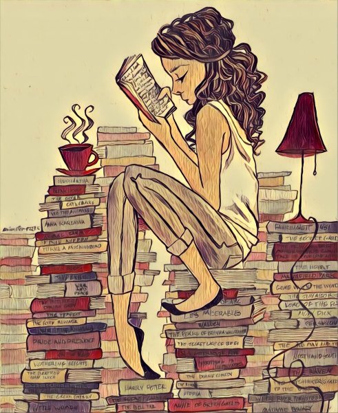 Девушка с книгой иллюстрация