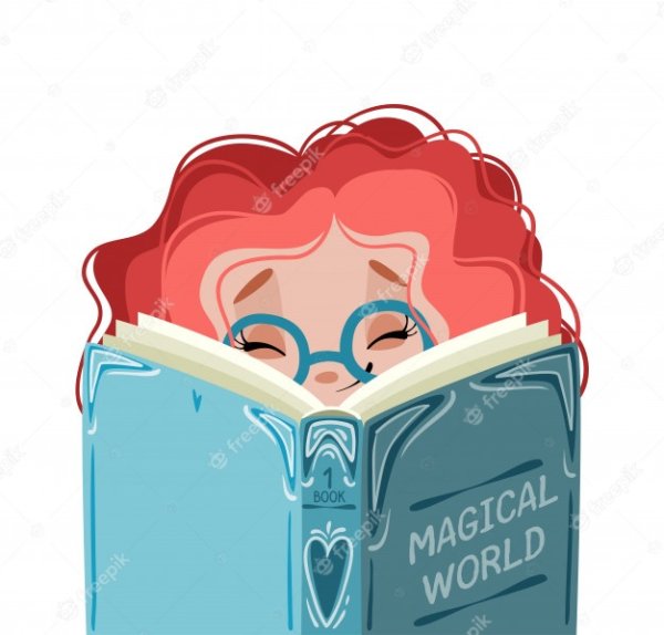 Девушка читает книгу вектор