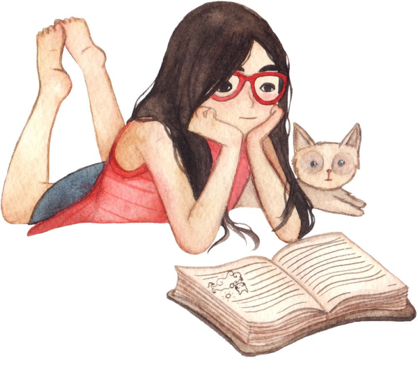 Девушка с книжкой иллюстрация