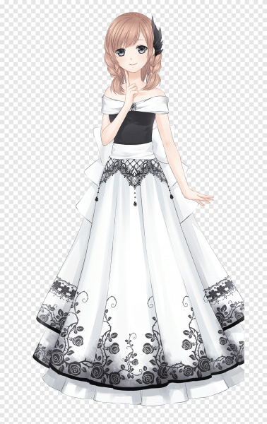 Аниме девушки в платьях в полный рост