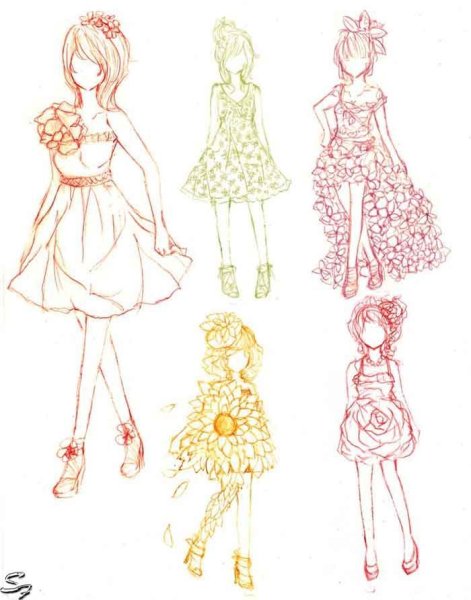 Девушка в платье аниме