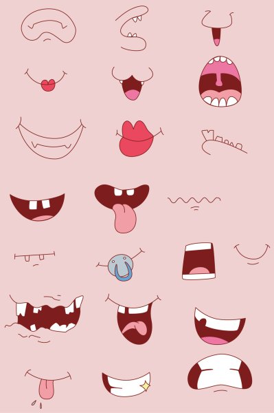 Рот в мультяшном стиле