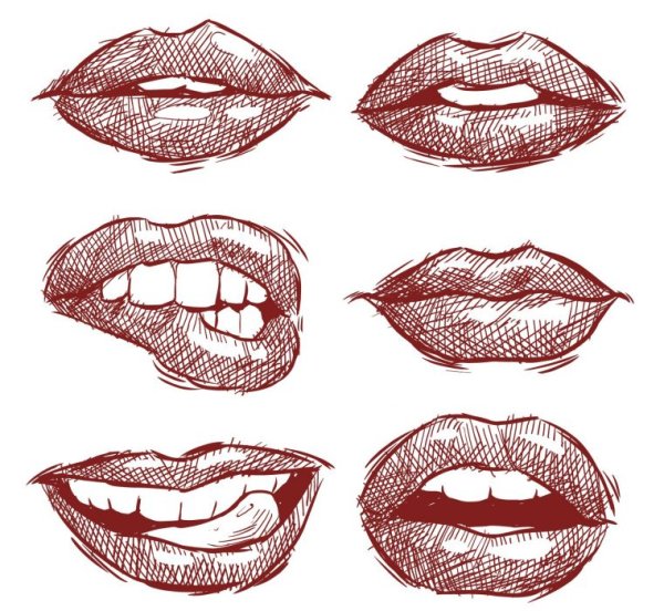 Губы скетч