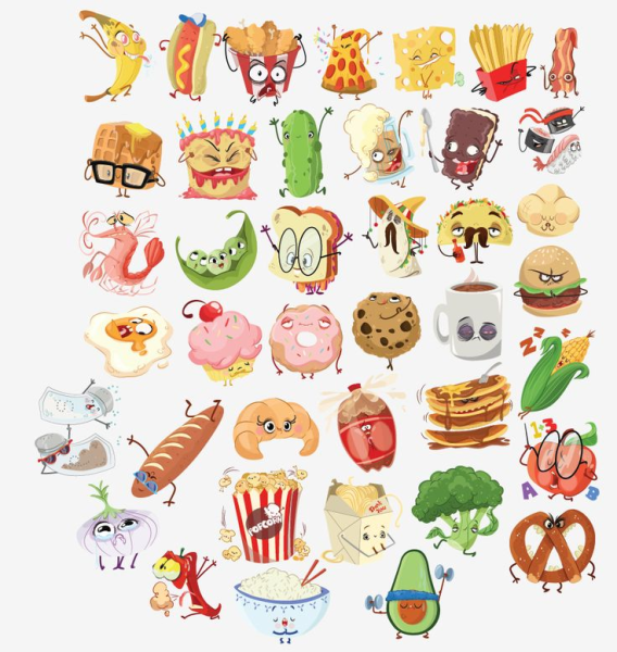 Наклейки еда