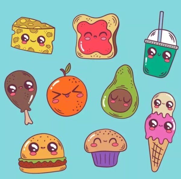 Маленькие рисуночки еды
