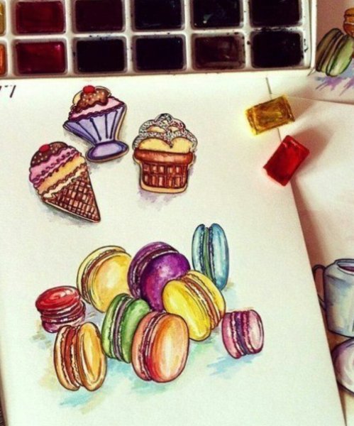 Сладости срисовать