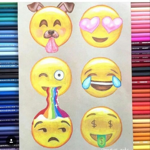 Идеи для рисования легкие ЭМОДЖИ
