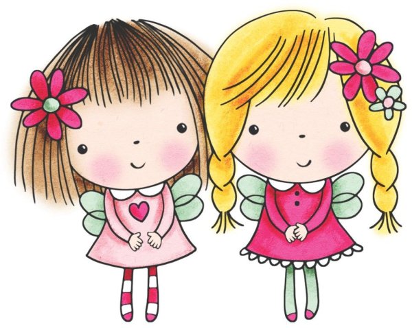 Две девочки мультяшки