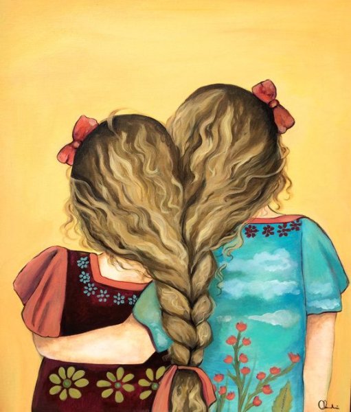 Две сестры нарисованные