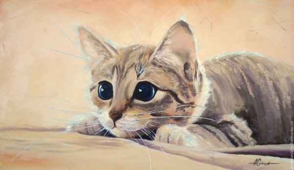 Котенок гуашью