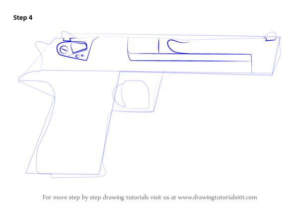 Desert Eagle чертёж с размерами вид спереди