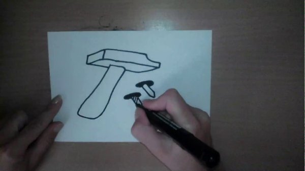 Рисунок молоток по этапно
