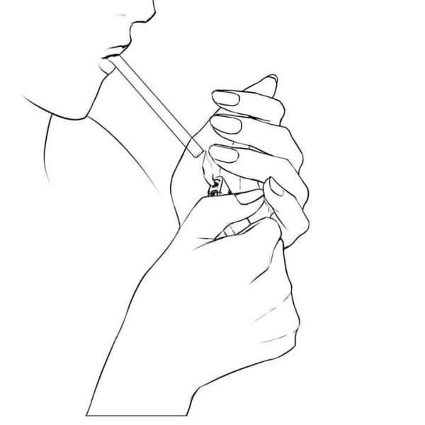 Бычок сигареты нарисовать