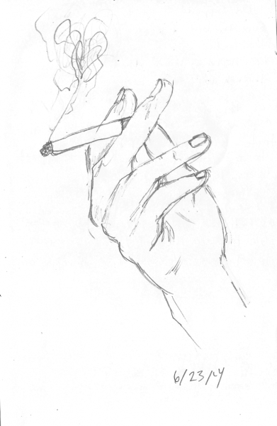 Наброски рук с сигаретой