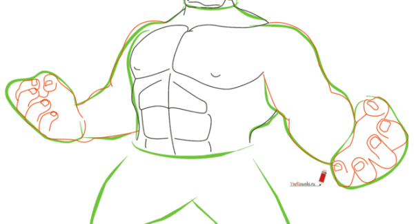 Халк пошаговое рисование