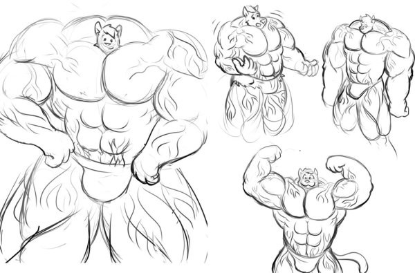 Бодибилдинг рисунки карандашом