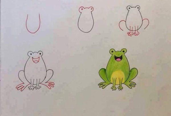 Нарисовать лягушку поэтапно