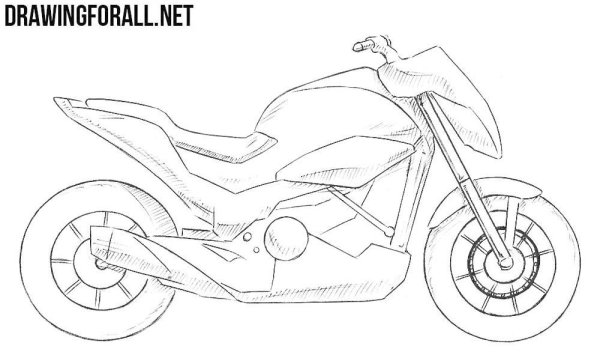 Мотоцикл карандашом