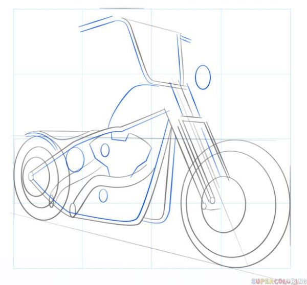 Мотоцикл урок рисование