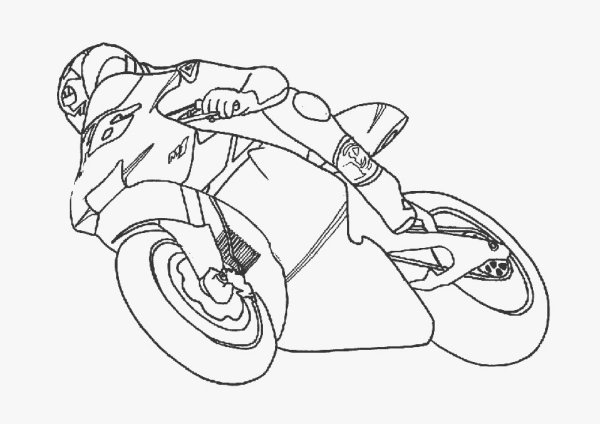 Гоночный мотоцикл раскраска