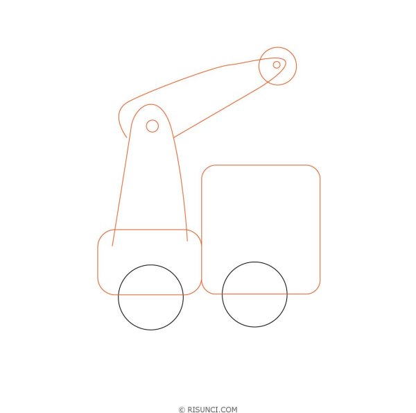 Поэтапное рисование крана для детей