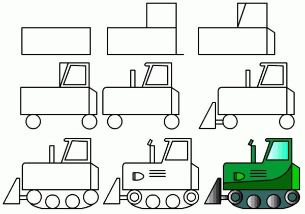 Строительный кран карандашом