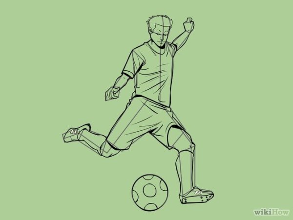 Поэтапное рисование футболиста