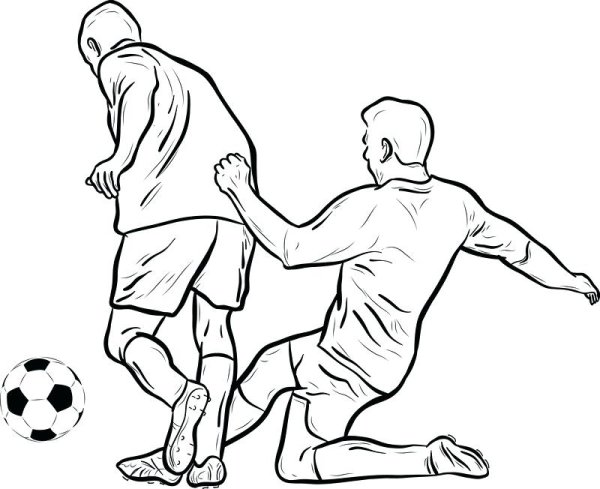 Два футболиста карандашом