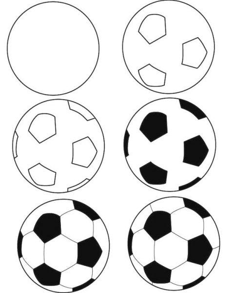 Рисование футбольный мяч