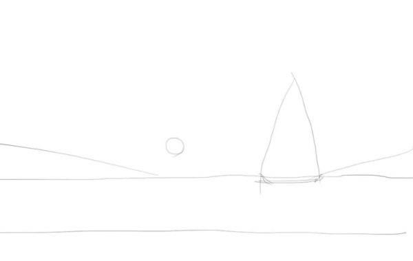 Закат поэтапное рисование карандашом