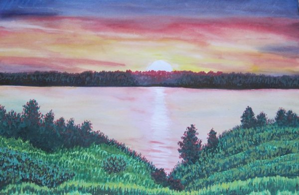 Рисунки рассвета в природе