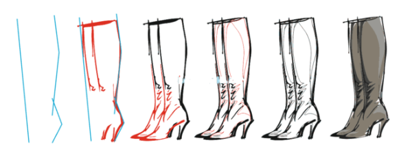Как рисовать сапоги
