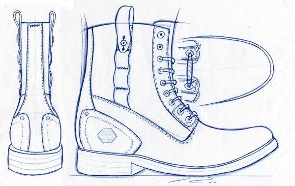 Обувь сзади рисунок