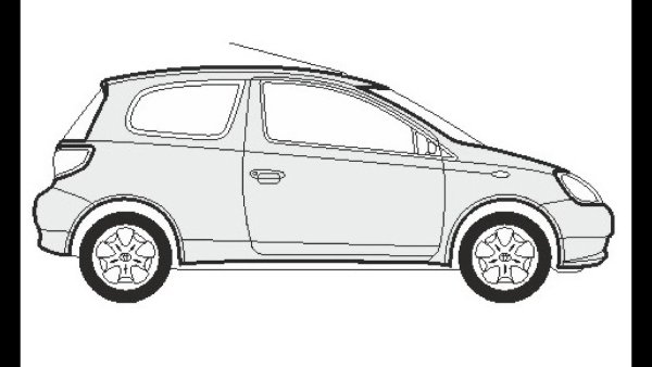 Раскраска машина Тойота Ярис