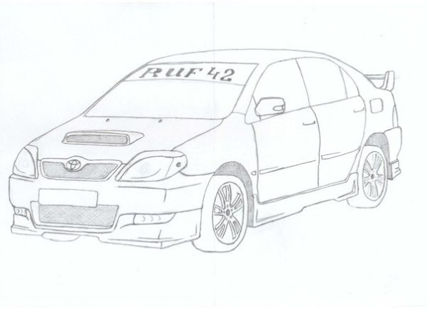 Раскраска Тойота Королла е120