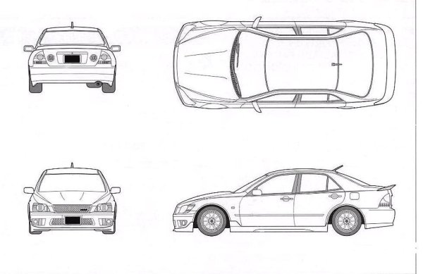 Toyota Altezza чертеж