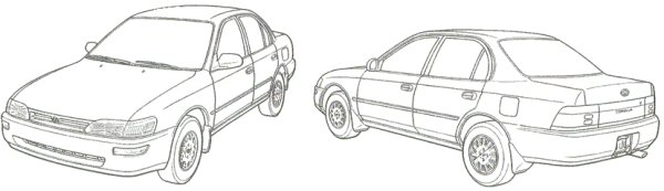 Toyota Corolla 1998 чертежи