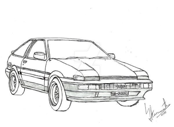 Toyota ae86 Trueno чертеж