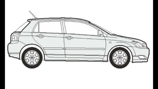 Раскраска Тойота Королла 120