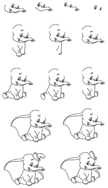 Схематичные рисунки животных