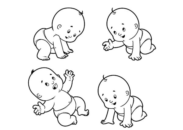 Младенец раскраска