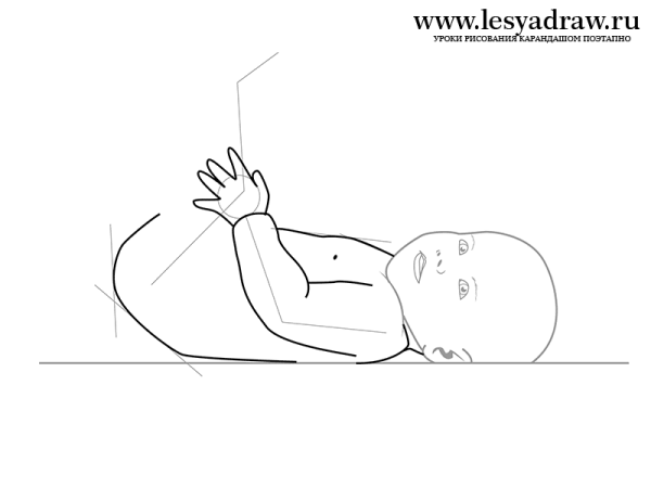 Младенец рисунок пошагово