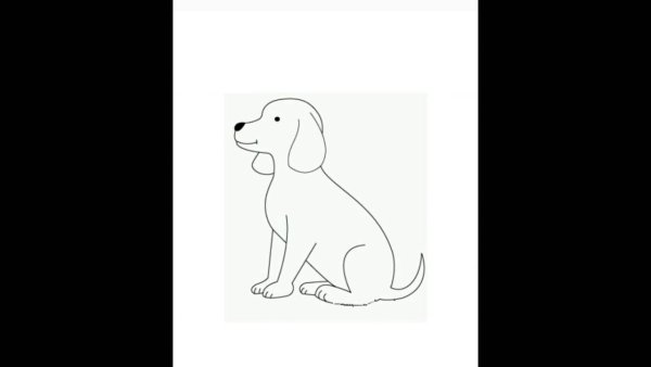 Легкий рисунок собаки каштанки