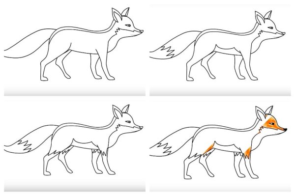 Поэтапное рисование лисы